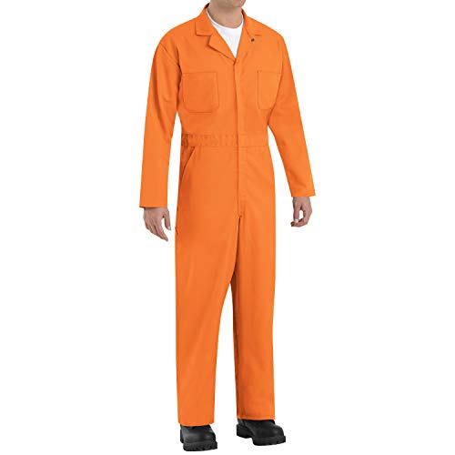 Red Kap mens Twill Action Back Work Utility Coveralls, Orange, 52 US