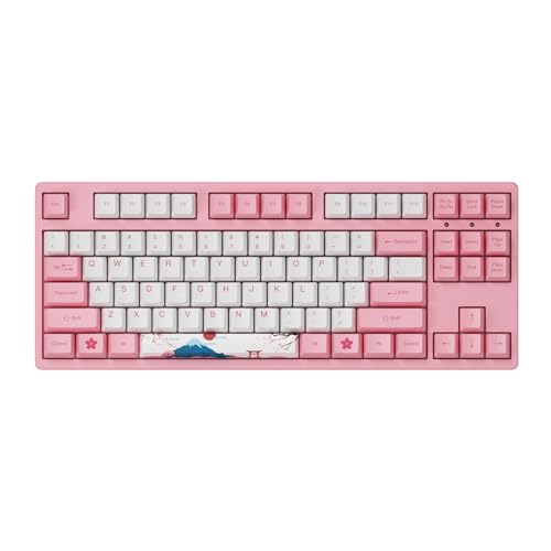 Akko TKL Wired Gaming Mechanical Keyboard, Programmable with OEM Profiled PBT Dye-Sub Keycaps and N-Key Rollover, Tokyo 87-Key Pink Keyboard for PC/Laptop/Mac (Cream Yellow Switch)