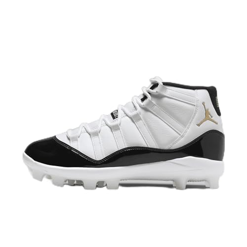 Jordan 11 Retro MCS Men's Baseball Cleats (FV5415-107, White/Black/Metallic Gold) Size 9.5