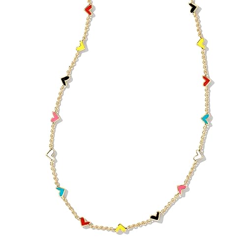 Kendra Scott Haven Heart Gold Strand Necklace in Multi Mix, Fashion Jewelry For Women
