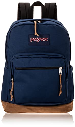 JanSport Right Pack Backpack - Durable Daypack with Padded 15' Laptop Sleeve, Spacious Main Compartment & Integrated Water Bottle Pocket - Navy