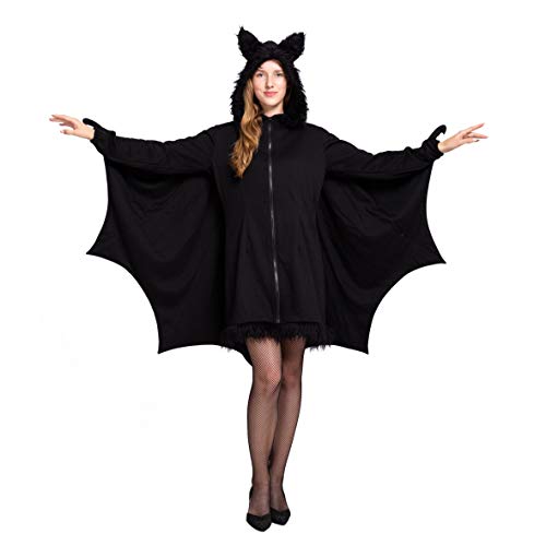 Spooktacular Creations Woman’s Black Bat Zip Hoodie Halloween Costumes for Adults (X-Large)