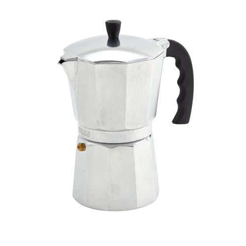 IMUSA USA B120-42V Aluminum Espresso Stovetop Coffeemaker 3-Cup, Silver (Pack of 1)