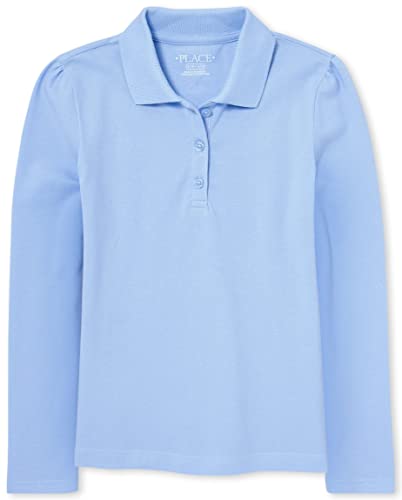 The Children's Place girls Long Sleeve Pique School Uniform Polo Shirt, Daybreak Single, Medium US