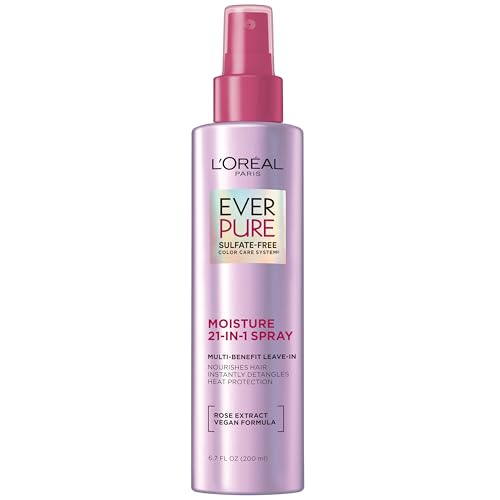 L’Oréal Paris Sulfate Free Moisture 21-in-1 Leave-In Conditioner for Dry Hair, EverPure, 6.8 fl oz (Packaging May Vary)