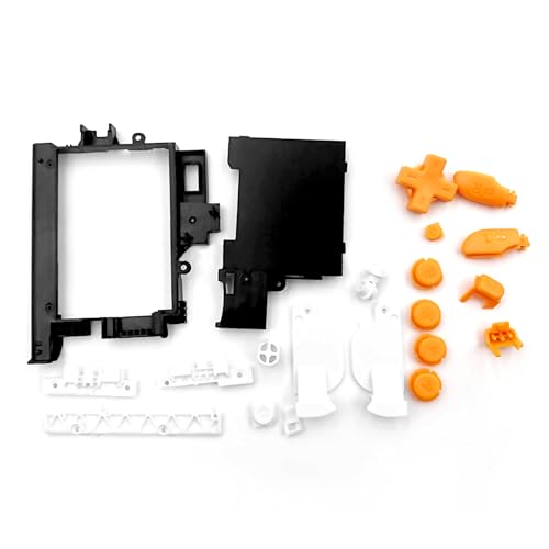 Custom DIY New2DSXL Extra Buttons Full Set Black/Orange Replacement, for New 2DS New2DS XL LL 2DSXL 2DSLL New2DSLL Consoles, New ABXY D-Pad ZR ZL L R Power Home Function Button + Bracket