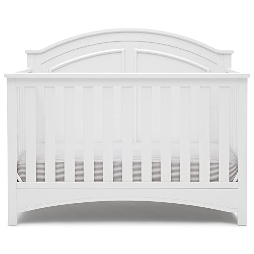 Delta Children Perry 6-in-1 Convertible Crib - Greenguard Gold Certified, Bianca White