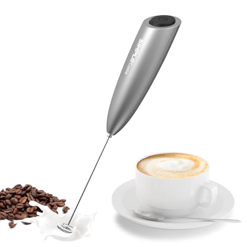 SIMPLETaste Milk Frother Handheld Battery Operated Electric Foam Maker, Drink Mixer with Stainless Steel Whisk for Cappuccino, Bulletproof Coffee, Latte