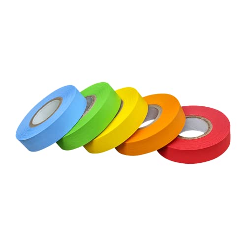 Lab Labeling Tape Variety Pack, 500 Inches Long x 1/2 Inch Width, 1 Inch Diameter Core [5 Rolls of Assorted Colors] for Color Coding and Marking