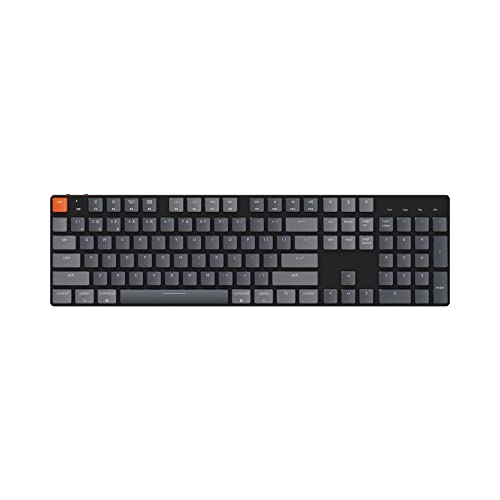 Keychron K5 SE Ultra-Slim Wireless Bluetooth/Wired USB Mechanical Keyboard with Low-Profile Gateron Red Switch, Full Size Layout 104 Keys RGB Backlight Computer Keyboard for Mac and Windows