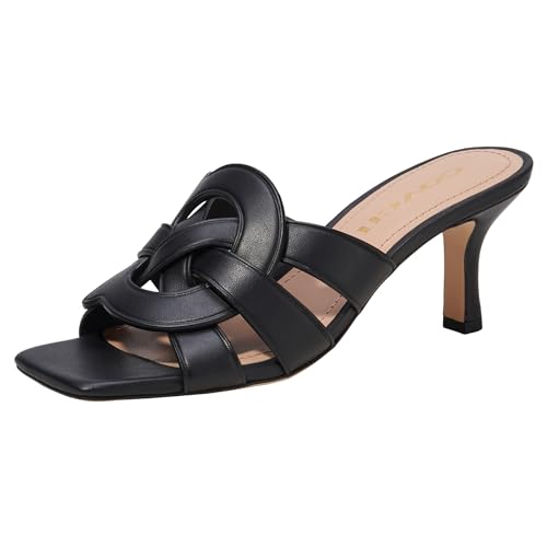 Coach Women's Tillie Leather Sandal Pump, Black, 9