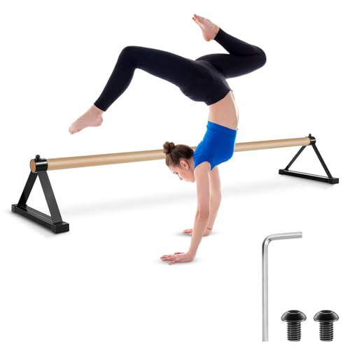 Leyndo Wood Pirouette Bar Wood Parallettes Set Push up Bars for Gymnast Handstands Floor Training, 54 Inches in Length