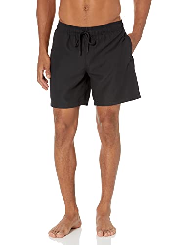 Amazon Essentials Men's 7' Quick-Dry Swim Trunk, Black, Large