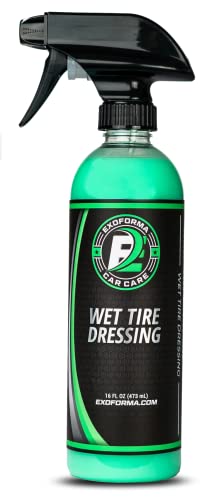 ExoForma Wet Tire Dressing Spray - Extremely High Shine Tire Dressing for That Wet Look - No Sling, Non-Greasy Silicone Formula with UV Protection - Easy to Apply, Minimal Cure Time - 16 fl oz