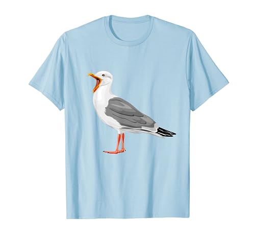 Funny Screaming Seagull Shirt. Ocean Lover and birder T-Shirt