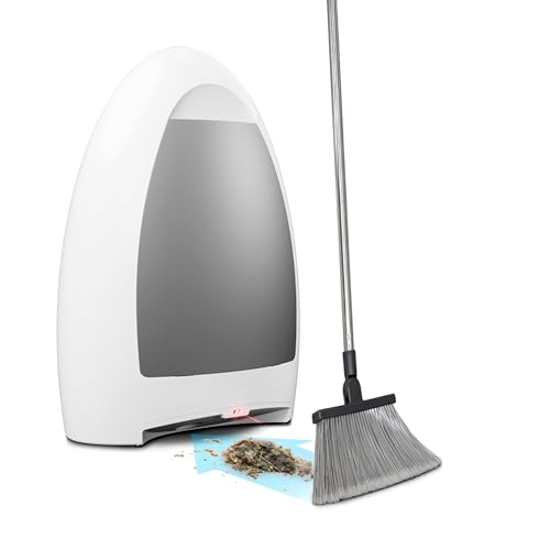 EyeVac Home Touchless Vacuum Automatic Dustpan - Great for Sweeping Pet Hair Food Dirt Kitchen - Ultra Fast & Powerful, Corded Canister Vacuum, Bagless, Automatic Sensors, 1000 Watt (White)