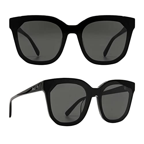 DIFF Gia Designer Oversized Square sunglasses for Women UV400 Protection Protection, Black Frame