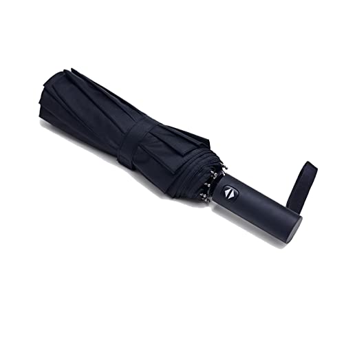 NPCQUN Travel Essentials Umbrella Windproof Compact Collapsible Light, Automatic, Strong and Portable, Wind Resistant, Folding Small Umbrella for Rain Black