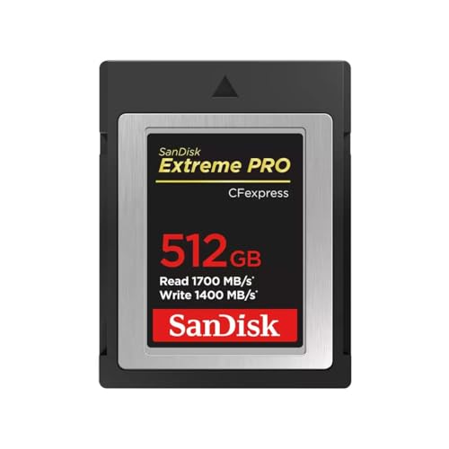 SanDisk Extreme PRO 512GB CFexpress Type-B Memory Card, 1700MB/s Read, 1400MB/s Write