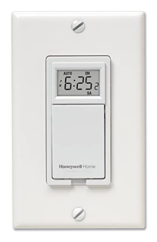 Honeywell Home RPLS730B1000 7-Day Programmable Light Switch Timer, White