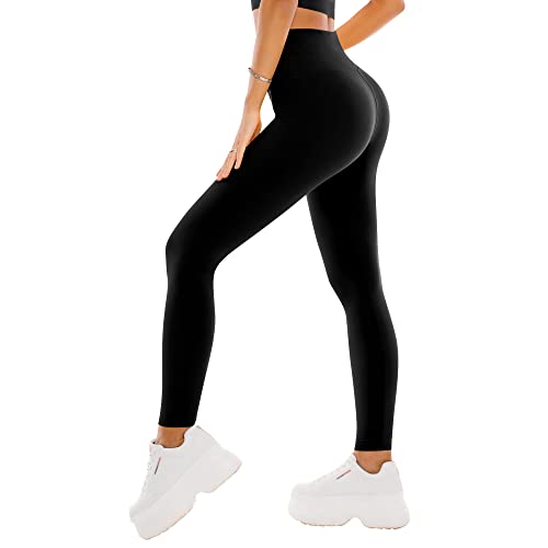 SINOPHANT High Waisted Leggings for Women - Full Length & Capri Buttery Soft Yoga Pants for Workout Athletic(Full Black,S-M)