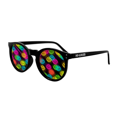 HI-LITES Special Effect Glasses- Smile Effect Lenses (Black)- Designer Style