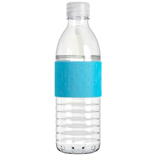 Copco Hydra Reusable Tritan Water Bottle with Spill Resistant Lid and Non-Slip Sleeve, 16.9-Ounce, Light Blue