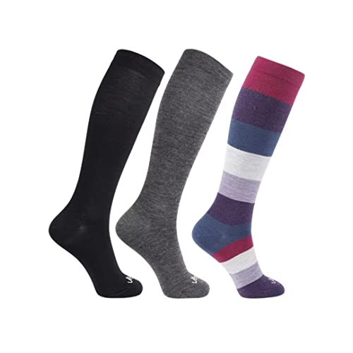 JAVIE Ultra Comfy 75% Merino Wool Graduated Compression Socks for Women & Men (15-20mmHg)