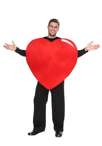Fun Costumes Light up the Night with our Adult Red Heart Tunic Costume - Perfect for Halloween, Valentine's Day, or Anniversaries