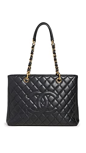 CHANEL Women's Pre-Loved Grand Shopping Tote Caviar, Black, One Size