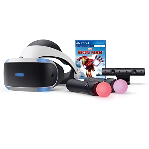 Sony Playstation VR Marvel's Iron Man Bundle, White: Playstation VR Headset, Camera, 2 Move Motion Controllers, VR Digital Code for PS4 PS5