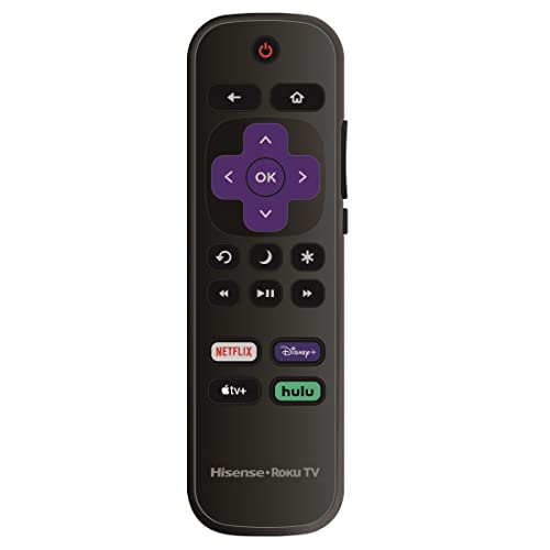 OEM Replacement Remote Control Compatible with All Hisense Roku TV Smart 4K Ultra HDTV 【Only Works with Hisense Roku TV, Not for Roku Stick and Roku Box】 (Netflix/Disney Plus/Apple TV+ / Hulu)