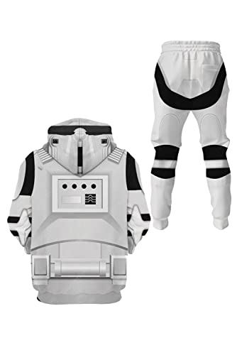 Xikaufo Unisex Adult Stormtrooper Cosplay Costume 3D Print Set Halloween Carnival Storm Trooper Pullover Hoodies,Medium