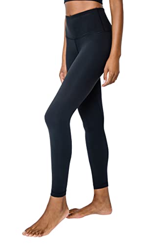 Yogalicious High Waist Ultra Soft Lightweight Leggings - High Rise Yoga Pants - Black Lux 25' - Large