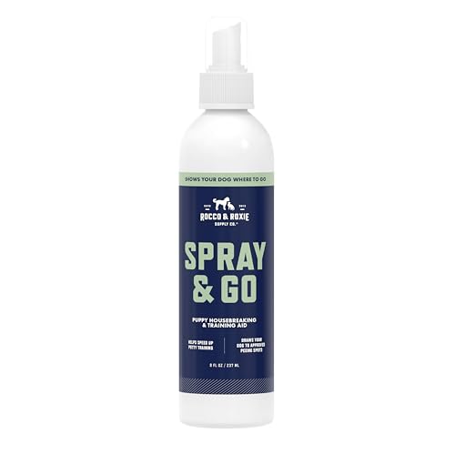 Rocco & Roxie Puppy Potty Training Go Here Spray for Dogs - Attract Dog to Pee in One Spot - Behavior and Housebreaking Aids - Indoor and Outdoor - Tools and Supplies for Dogs and Puppies Made in USA