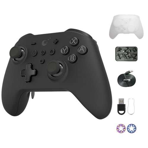 AKNES Gulikit KK3 MAX Controller, Hall Joysticks&Triggers Controller for Switch/Android/iOS/Steam Deck, 4 Back Buttons,Maglev/Rotor/HD Vibration,Wired/Wireless with 1000Hz Polling Rate for Wins-Black