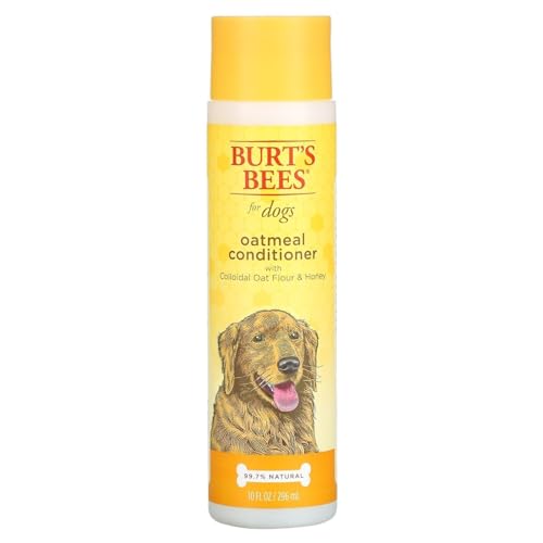 Burt's Bees for Pets Natural Oatmeal Conditioner with Colloidal Oat Flour & Honey - Dog Oatmeal Shampoo - Cruelty Free, Sulfate & Paraben Free, pH Balanced for Dogs - Made in the USA - 10 Oz