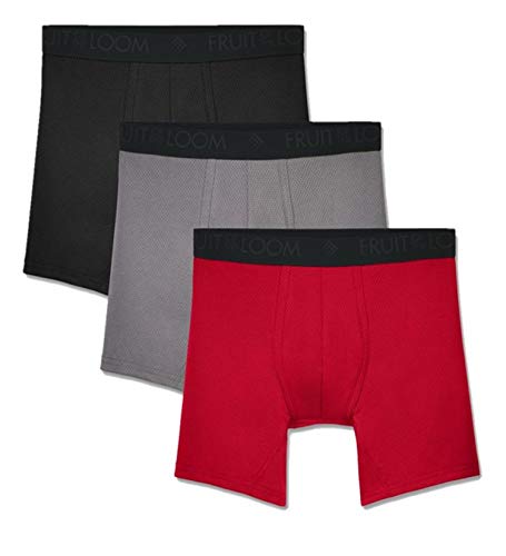Fruit of the Loom Men's Breathable Underwear, Micro Mesh - Assorted Color - Boxer Brief, X-Large