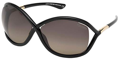 Tom Ford Sunglasses - Whitney / Frame: Shiny Black Lens: Smoke Polarized, 64-14-110