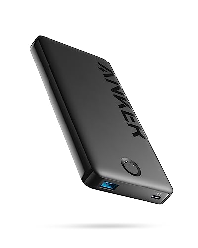 Anker Power Bank, 10,000mAh Portable Charger (PowerCore PIQ), High-Capacity Battery Pack for iPhone 15/15 Plus/15 Pro/15 Pro Max/14/14 Pro/Samsung/Pixel/LG (Cable and Charger Not Included)(Black)
