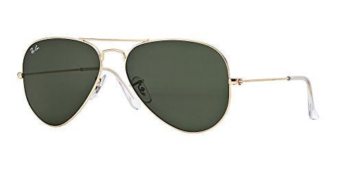 Ray-Ban RB3025 Metal Aviator Sunglasses + Vision Group Accessories Bundle,unisex-adult (Arista/Crystal Green, 58)