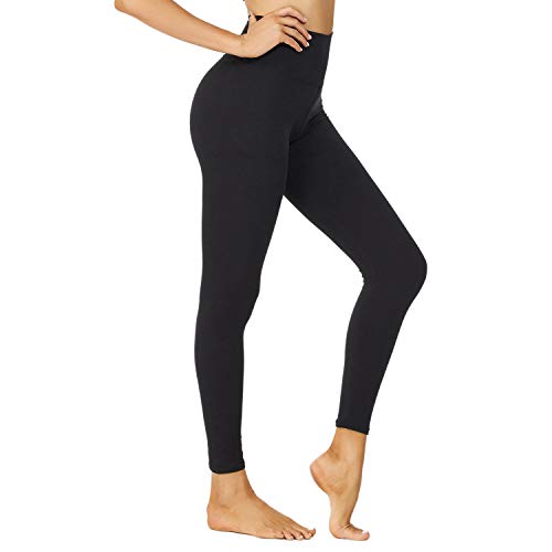 NexiEpoch High Waisted Leggings for Women - Black Tummy Control Compression Soft Yoga Pants for Workout Reg & Plus Size