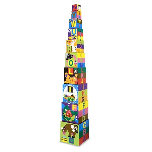 Melissa & Doug Deluxe 10-Piece Alphabet Nesting and Stacking Blocks - FSC Certified