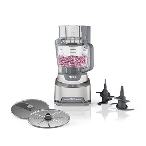 Ninja NF701 Professional XL Food Processor, 1200 Peak-Watts, 4-in-1, Chopping, Slicing/Shredding, Purees, Dough, 12-Cup Processor Bowl, 2 Blades & 2 Discs, Feed Chute/Pusher,Silver