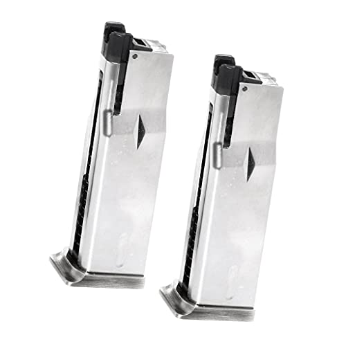 Airsoft Spare Parts WE (WE-TECH) 2pcs 16rd Gas Magazine for WE MAKAROV PMM Series GBB Pistol Silver