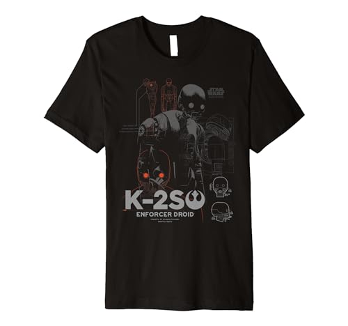 Star Wars Rouge One K-2SO Enforcer Droid Schematics Premium T-Shirt