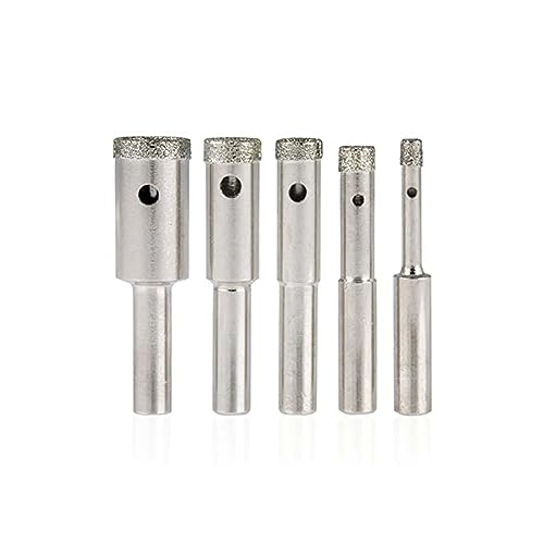 NEIKO 00823A Diamond Hole Saw, 5 Pc Diamond Drill Bit Set, 5/32–1/2-Inch Hollow Core, 1/4-Inch Shank, Glass Drill Bit, Ceramics, Tile Drill Bits, Granite, Glass Cutter for Bottles, Pots, Marble