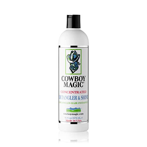 Cowboy Magic: Detangler and Shine (16 oz), Silk Protein and Panthenol Makes Hair Easy To Brush And Comb!