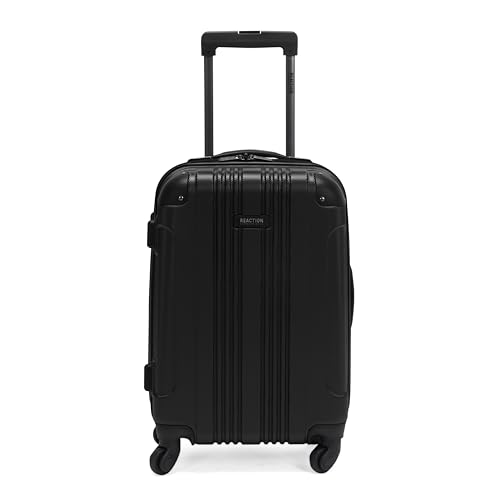 Kenneth Cole REACTION Out of Bounds Lightweight Hardshell 4-Wheel Spinner Luggage, Midnight Black, 20-Inch Carry On