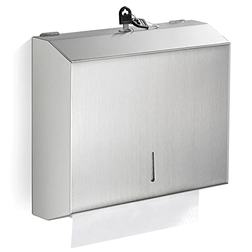 Paper Towel Dispenser Wall Mount Commercial, C Fold Multifold Hand Paper Towel Dispenser, Stainless Steel Tissue Holder